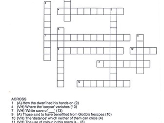 MacCaig 'Assisi' and 'Visiting Hour' Revision Crossword