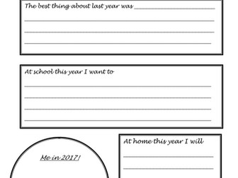 New Year Resolutions 2017 template