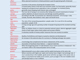 economics definitions a2 key terms cards macro term