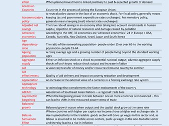 economics definitions a2 key terms cards macro term