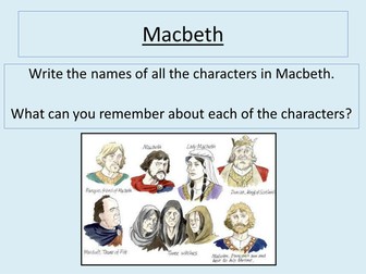 Macbeth lesson - Making Top Trump cards