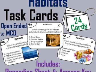 Animal Habitats Task Cards