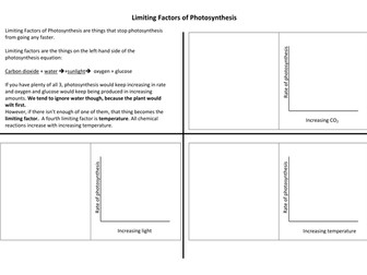 Photosynthesis Limiting Factors Task Sheet