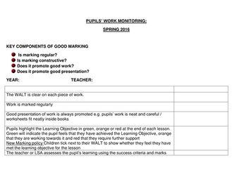 Subject Leader Book Scrutiny document