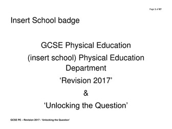 GCSE Physical Education OCR - Past Exam Questions and Answers