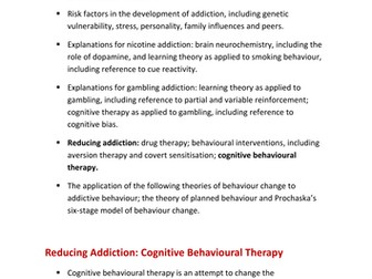Addiction - Reducing addiction - CBT - to go with full Addiction ppt