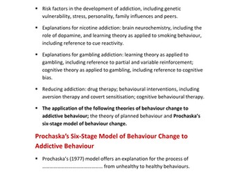 Addiction - Reducing addiction - Prochaska's 6 stage model - to go with full Addiction ppt.