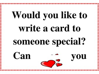 Valentine's Day Writing Area Cards