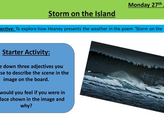 AQA Power and Conflict anthology Storm on the Island Lessons