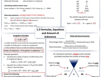 IAS Edexcel 1.3 Formulae, Equations and Amounts of Substance Review Sheet