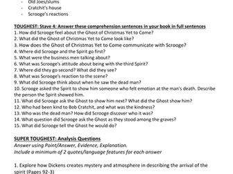 A Christmas Carol: Differentiated comprehension questions on Stave 1 - 5. by ...