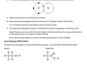 Covalent Bonding Problems Sheet
