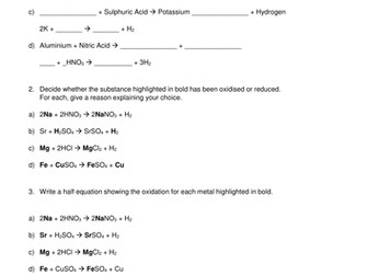 Redox Reactions & Half Equations