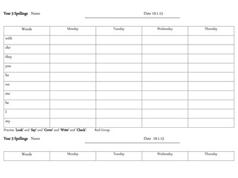 Year 3 spellings differentiated 3 ways - Spring Term - 6 week pack