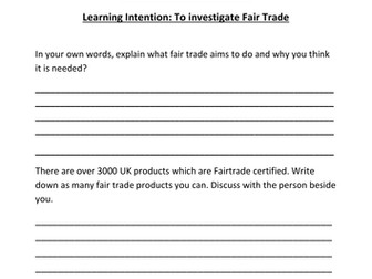 Fairtrade lesson