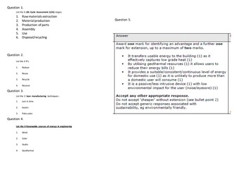 BTEC Engineering Unit 1 Learning Aim C practice test and answers