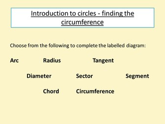 Circle parts and circumference