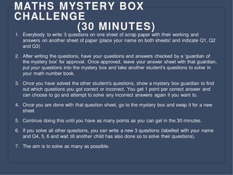 Maths mystery box challenge