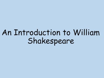 An Introduction Lesson to William Shakespeare