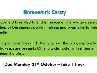 AQA A'Level Language and Literature (7707) "Othello" Acts 4 and 5