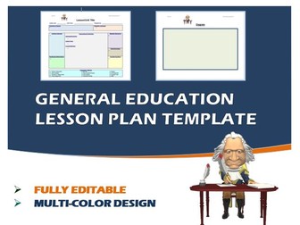 Lesson Plan Template- General Education (Editable)