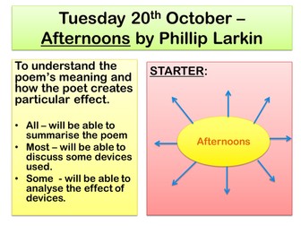 Afternoon -  Philip Larkin poem with annotations
