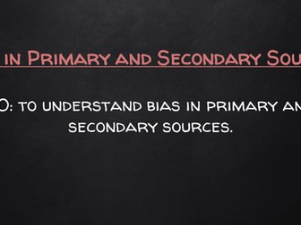 Primary and Secondary Sources