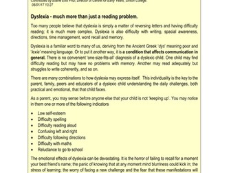 Understanding Dyslexia Reading Task