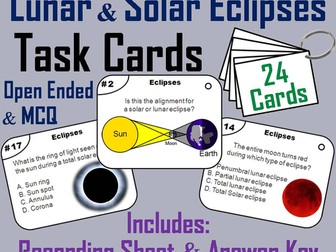 Lunar and Solar Eclipses Task Cards