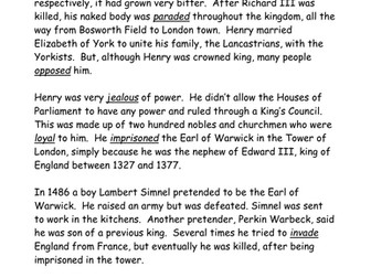 The Tudors  Monarchs - 5 x 2 comprehensions