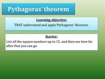 Pythagoras theorem