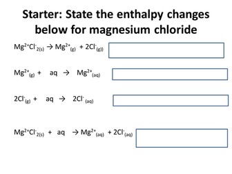 Lattice Enthalpy and Enthalpy of Solution