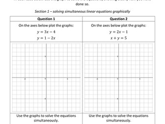 Solving Simultaneous Equations Graphically