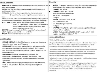 Blood Brothers quotes- Eduqas literature exam