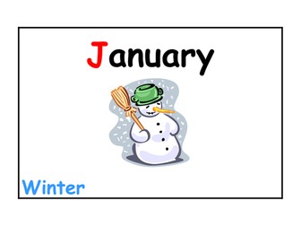 A colourful PDF 'Month of the Year with seasons' display