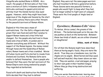 SATs style comprehensions - The Anglo Saxons