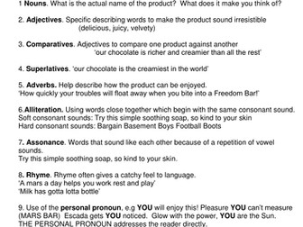 Persuasive language in advertising