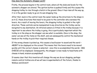 WAGOLL - Explanation Text year 4 Wallace and Gromit