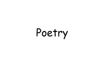 Introduction to poetry - year 7 Full Scheme of work