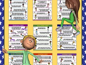 PE Poster Bundle: Locomotor Movement- 9 Movement Cue Posters