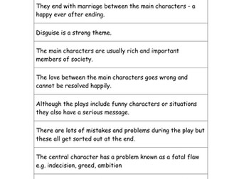 Shakespeare tragedy and comedy