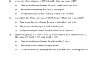 Bearings and Scale Drawings Activity