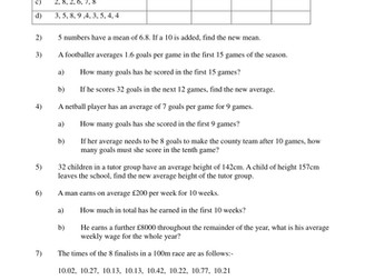 Mixed averages problems