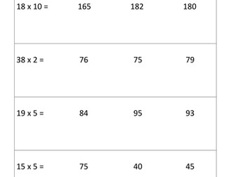 Year 2 using multiplication facts to make deductions