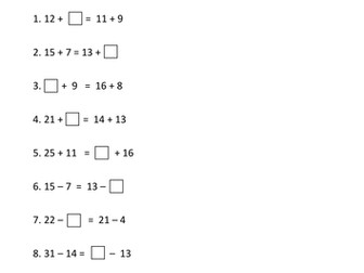 complex missing number problems (all 4 operations)