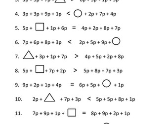 Comparing number sentences using < > =
