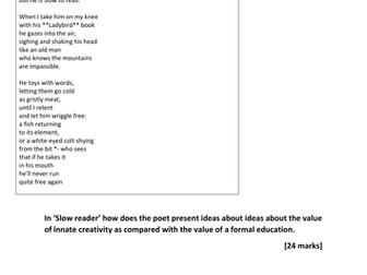 UNSEEN POETRY AQA GCSE NEW SPEC SAMPLE QUESTION