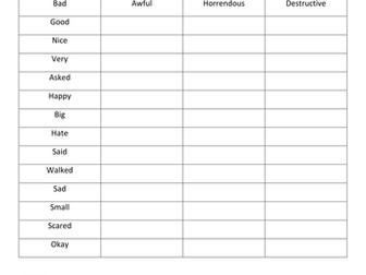 Extending Your Vocabulary Worksheet