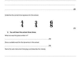GCSE - The Concerto through Time Listening Test & Answers