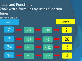 Functions and Formulas (Solving Equations)